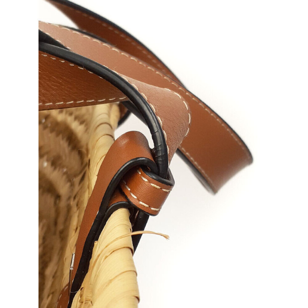 Loewe leather leaf Bag anagram Paula woven Basket calfskin palm Tan Ibiza - Picture 9 of 9